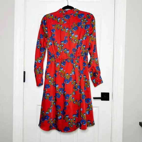 J. Crew Collection Size 4 A-line Shirtdress In Lattice Floral Long Sleeve - Picture 7 of 7